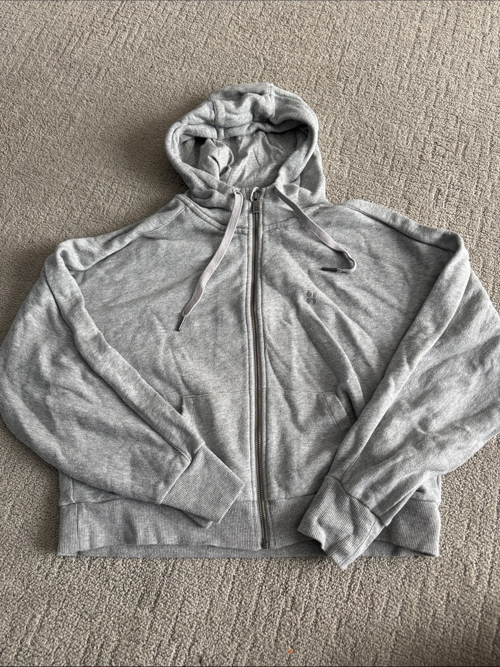 Sweaty Betty Light Gray Zip-Up Hoodie